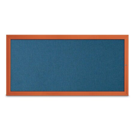 United Visual Products Slim Enclosed Corkboard, 24"x36", White Alum Frame/Cobalt UVEB2436-WHITE-COBACC